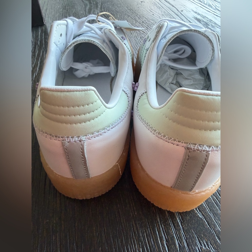 Womens adidas Sambae Athletic Shoe - White / Linen Green / Gum - Picture 7 of 12